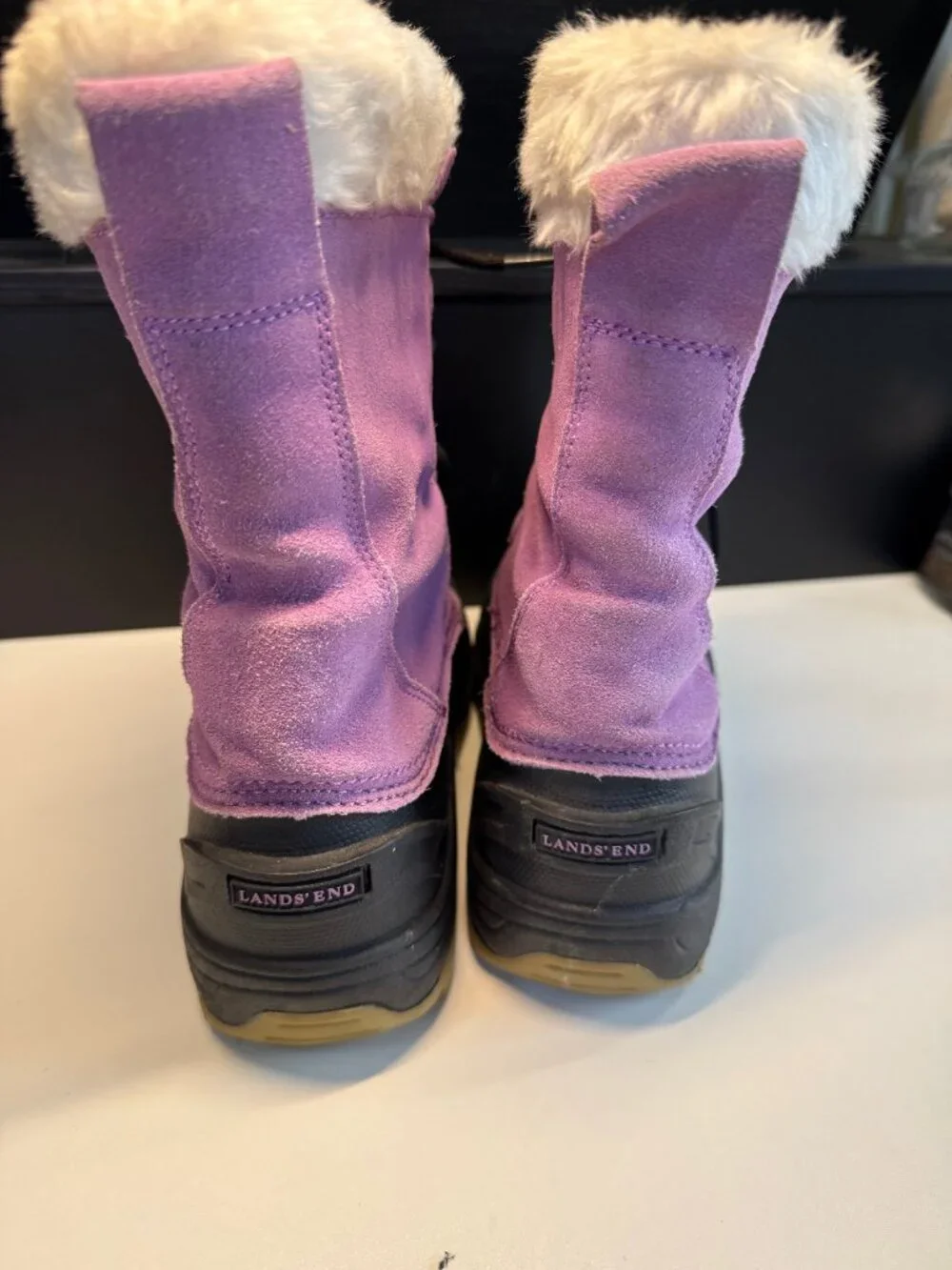 Lands End Girls Size 7 Purple Waterproof Insulated Winter Snow Boots